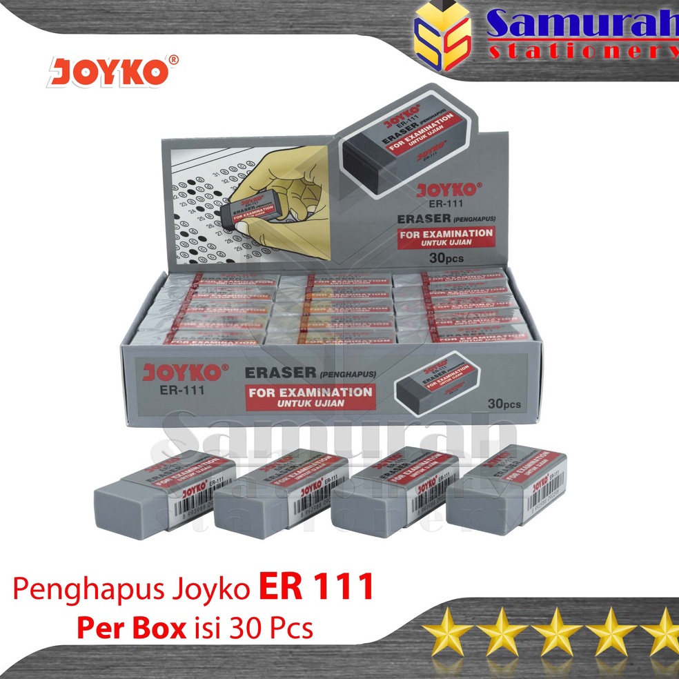 

KODE T67B Penghapus Pensil Joyko ER 111 Abu Untuk Ujian 1 Box isi 3 pcs Stip Eraser ER111 For Exam Hapusan ER111