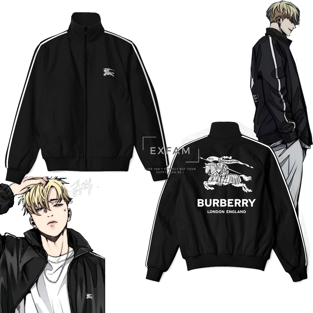 Jaket Funnel-Neck Wind Breaker Owen Knight Bur Berry Outfits Korea