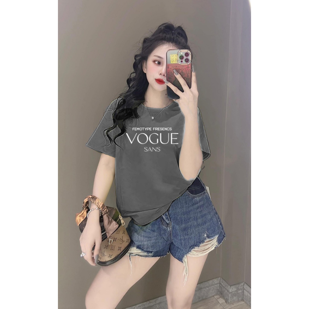 TSHIRT Cotton Combed 24S Halus Adem Tebal Premium VOGUE Atasan Wanita Oversize LD 104