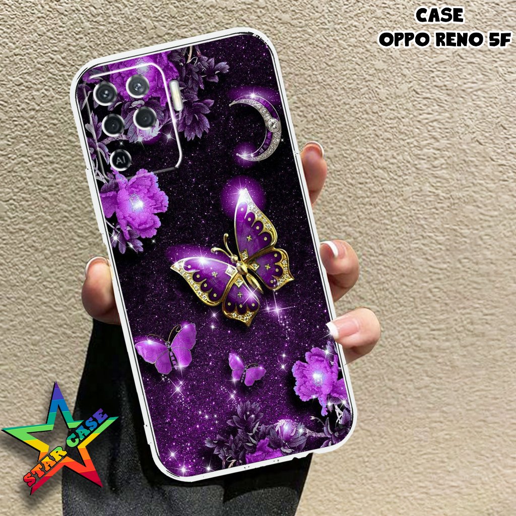 Case OPPO RENO 5F -  Motif [BUTTERFLY] Terlaris Casing OPPO RENO 5F Terbaru - Softcase Clear Protect