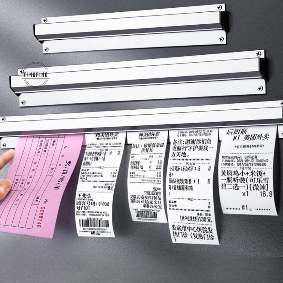 

KODE L46G Bill Holder Receipt Holder Capitan Nota StainlessBill Holder Receipt Holder Capitan Nota Stainless 45x6 cm66cm96cmPenjepit Kertas Bon Bill Tab Grabber Aluminum Bill Holder Restaurant Getra Cafe