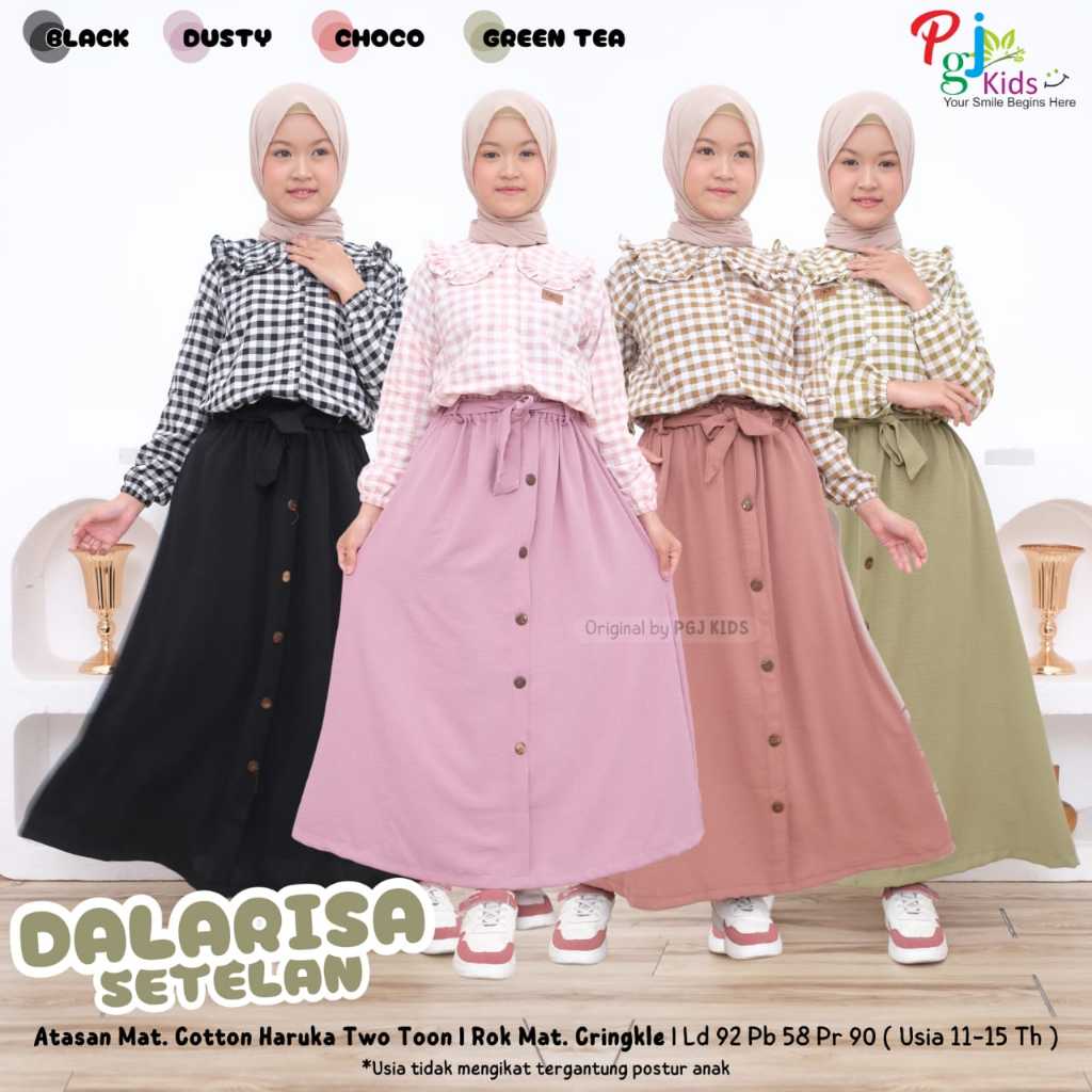 setelan rok anak 10-14 tahun mat cringkel premium ori pgj | alvesia andrea avrile dalarisa danielle 