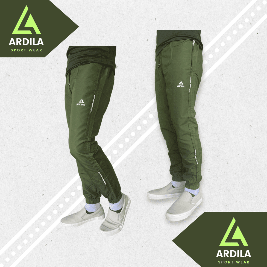 Celana Panjang Pria Wanita Training Jogger Olahraga Parasut Premium Army