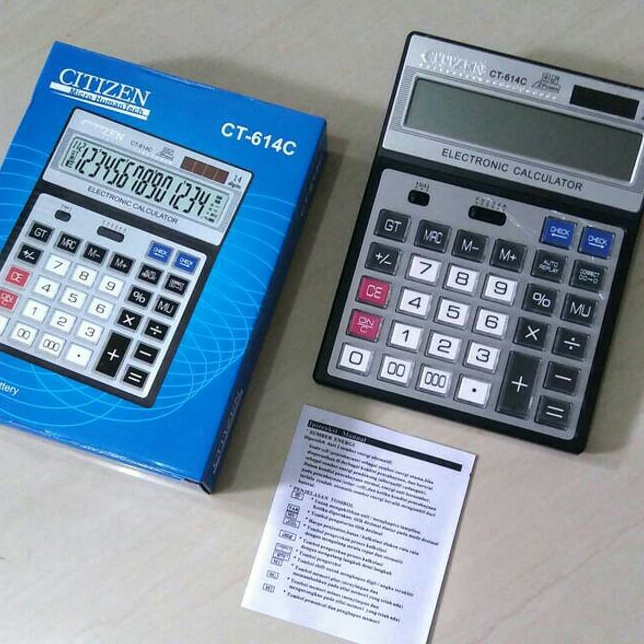 

Kalkulator Citizen CT614C Tombol Besar Mika 14 Digit 2 Power Kalkulator