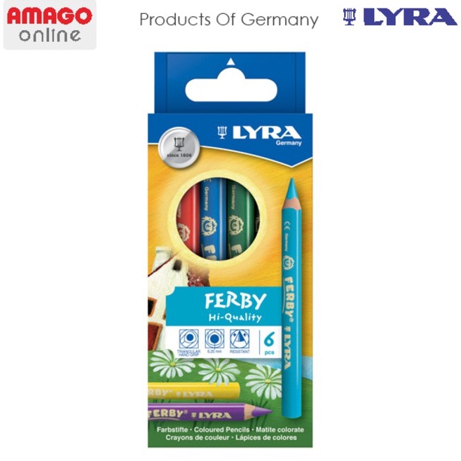 

Klasik LYRA Ferby Lacquered Color Pencil Pensil Warna Cardboard 6 Colors 36216