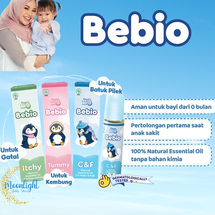 

Mewah BEBIO Baby Oil Freshliving Essential Oil 9ml C FCough and Flu Tummy Itchy For Baby Kids Minyak Aromatherapy Untuk Bayi