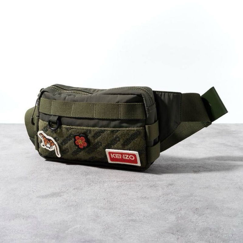 Original Kenzo Logo Jungle Badges Bumbag / Belt bag in Canvas and Nylon