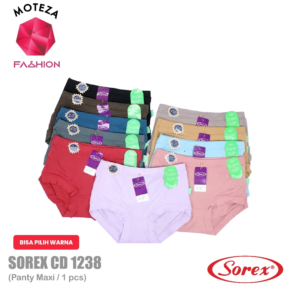 Sorex CD 1238 Celana Dalam Wanita  Maxi Panty Super Soft  M L XL XXL  BISA PILIH WARNA