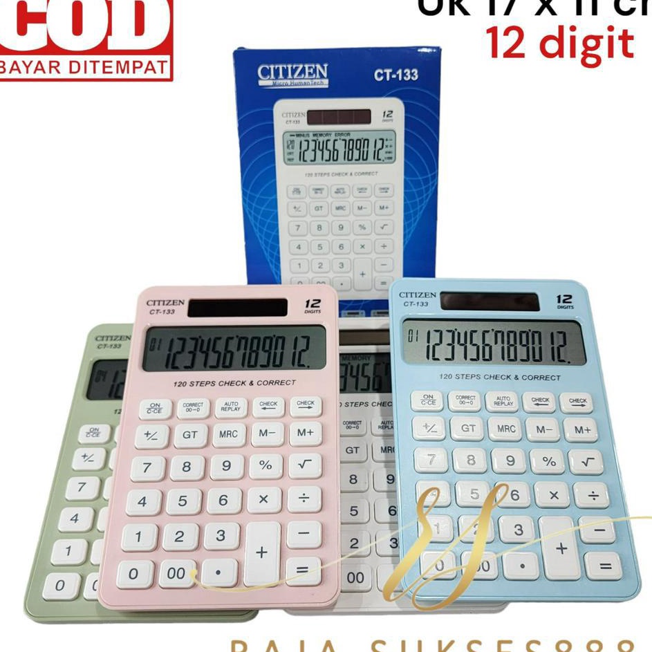 

Harga Promo CALCULATOR CITIZEN 133 CT 133 COLOUR SERIES 12 DIGIT CHECK ULANG DAN CORRECT KALKULATOR WARNA