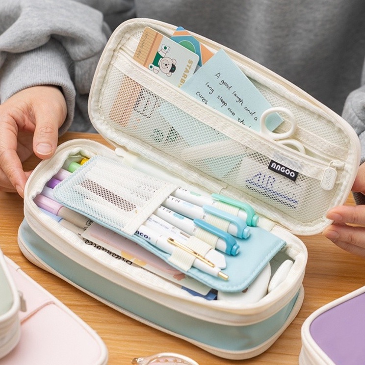 

Kawaii Pensil Kapasitas Besar Pensil Tas Kantong Dudukan Kotak untuk Anak Perempuan Kantor Siswa Alat Tulis Organizer Perlengkapan Sekolah