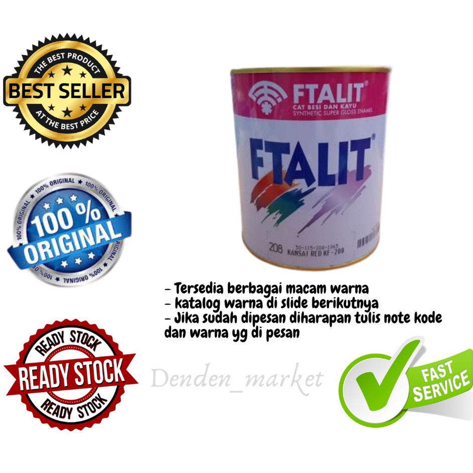 

Inovatif CAT FTALIT 1 KG WARNA STANDARD CAT MINYAK UNTUK KAYU DAN BESI KANSAI FTALIT GLOSS 1KG