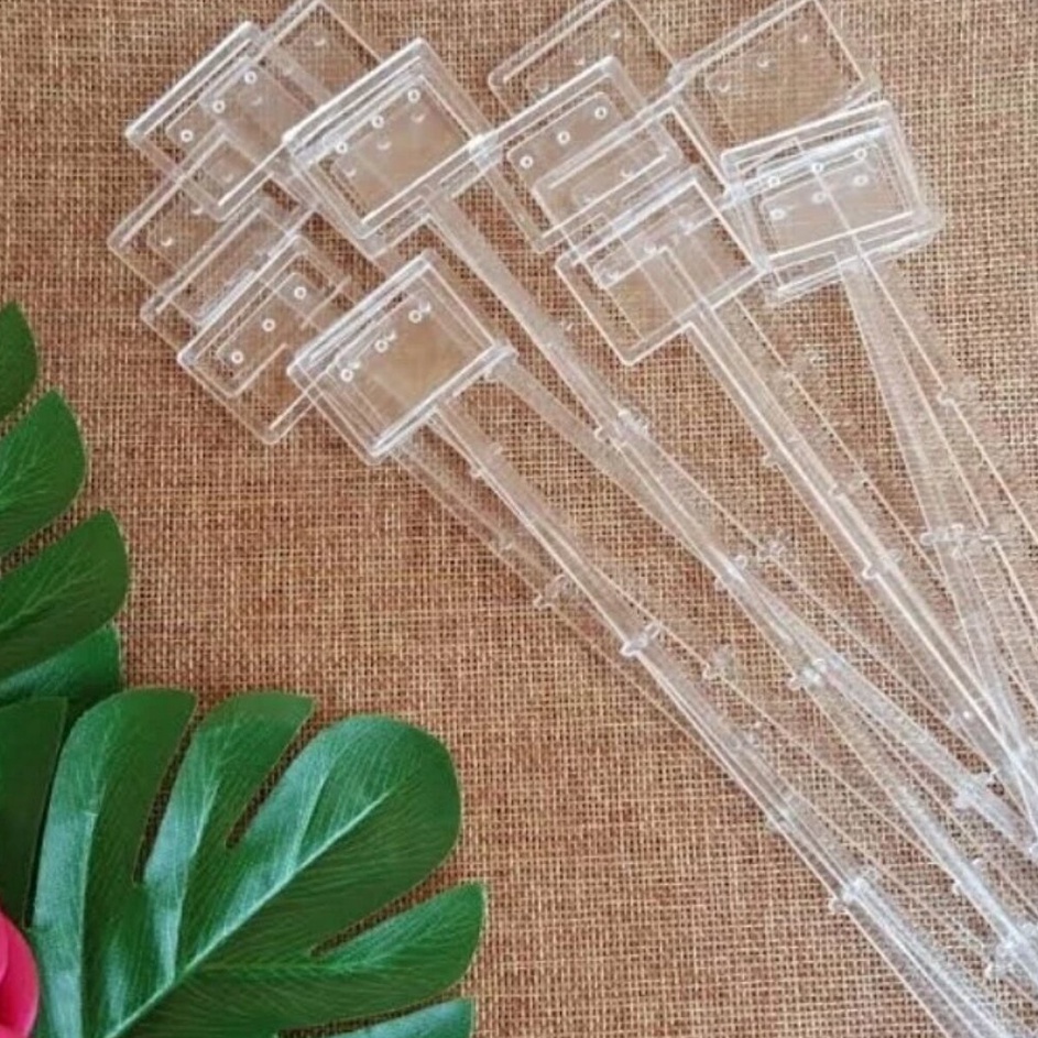 

Eksklusif TERMURAH 1 PACK 5 PCS Card Holder card stick 33cm plastik kotak pemegang kartu bunga flower stick STICK KARTU