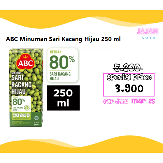 

ABC Minuman Sari Kacang Hijau 250 ml