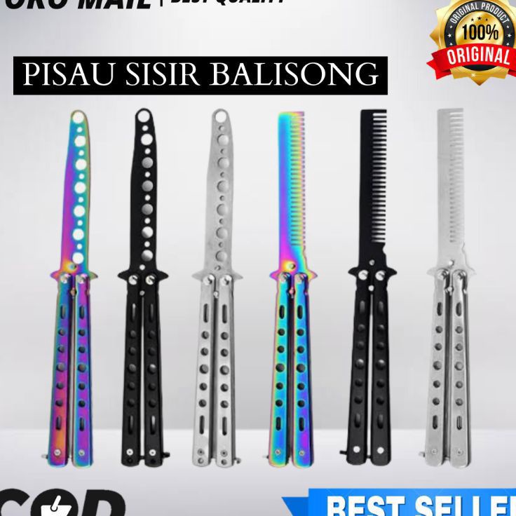 Sisir Lipat Pisau Blisong Tumpul Untuk Latihan Trick style Stainless Steel Butterfly Training Murah 