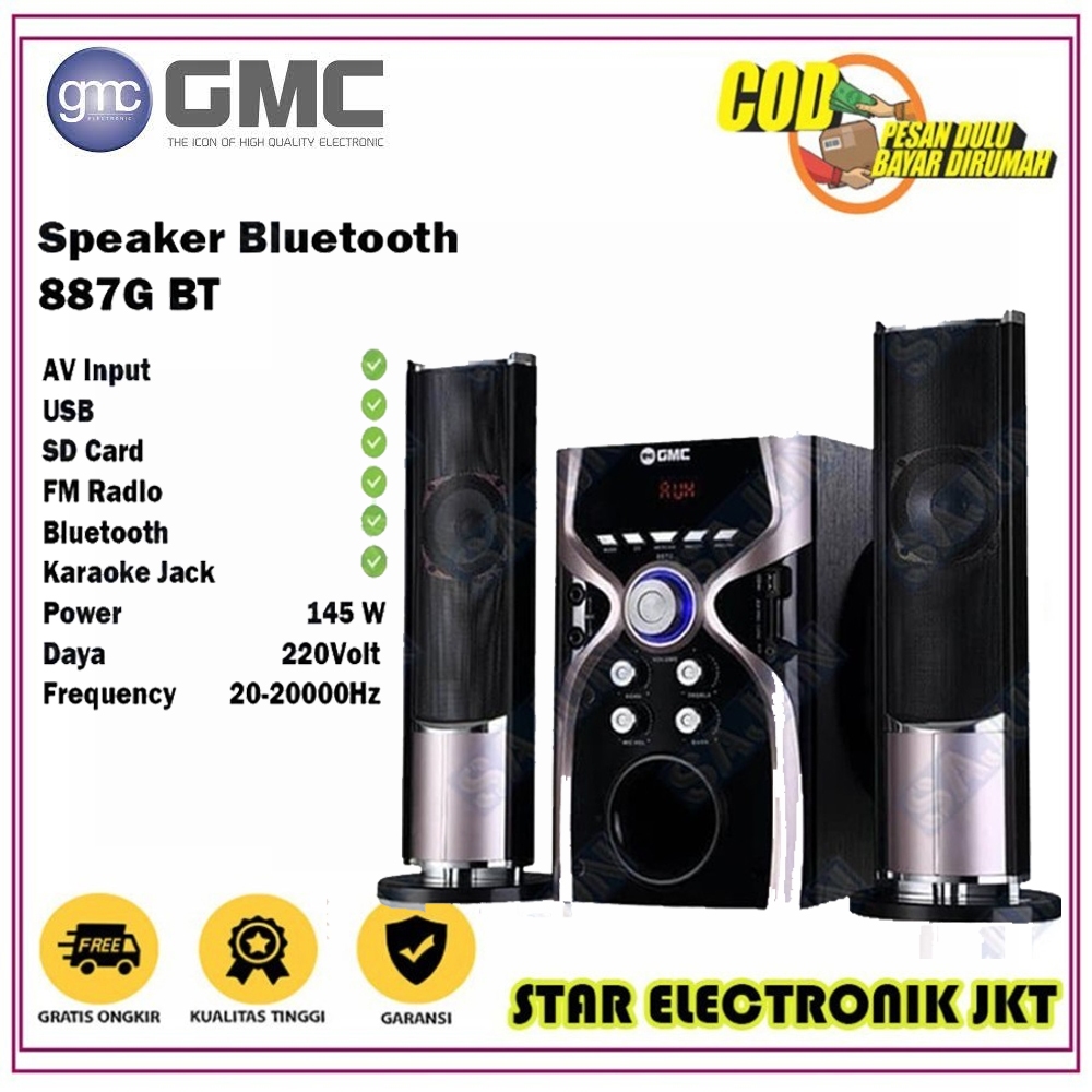 GMC 887G Speaker Multimedia Bluetooth Karaoke