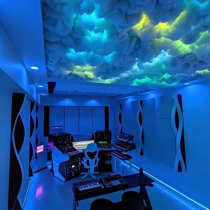 lampu awan petir aesthtetic fullsetLed Awan Dekorasi kamar gaming / Set up kamar gaming