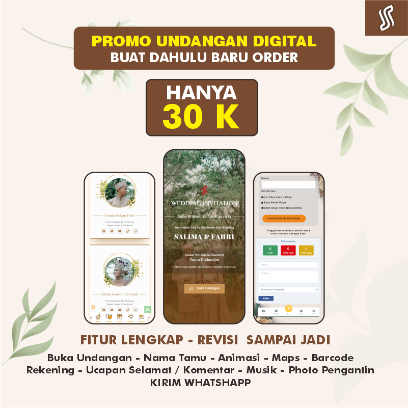 Undangan Pernikahan Online Digital eSJe Gold Promo Fasilatas Full hanya 30K