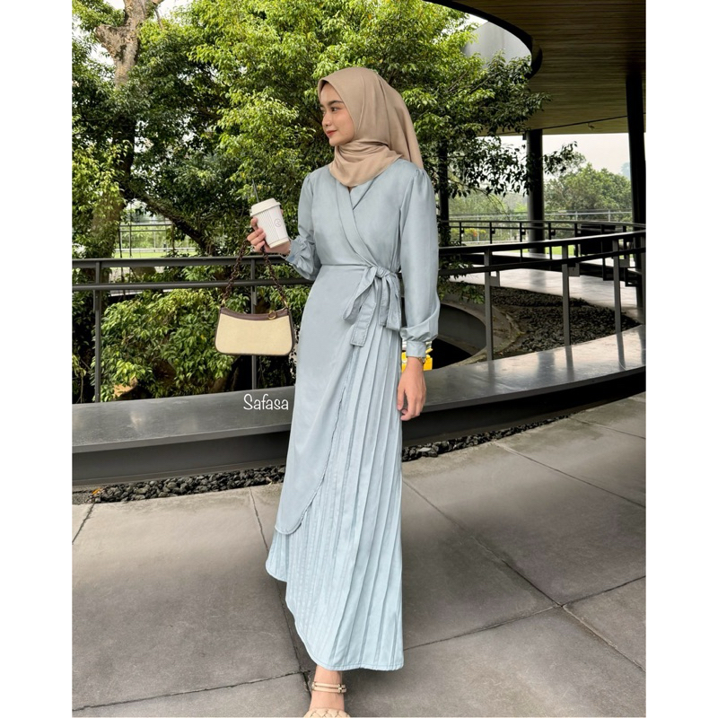Safasa - Ayana Dress | Dress Plisket | Dress Muslim | Dress Wanita  l Gamis | Dress formal | Dress k