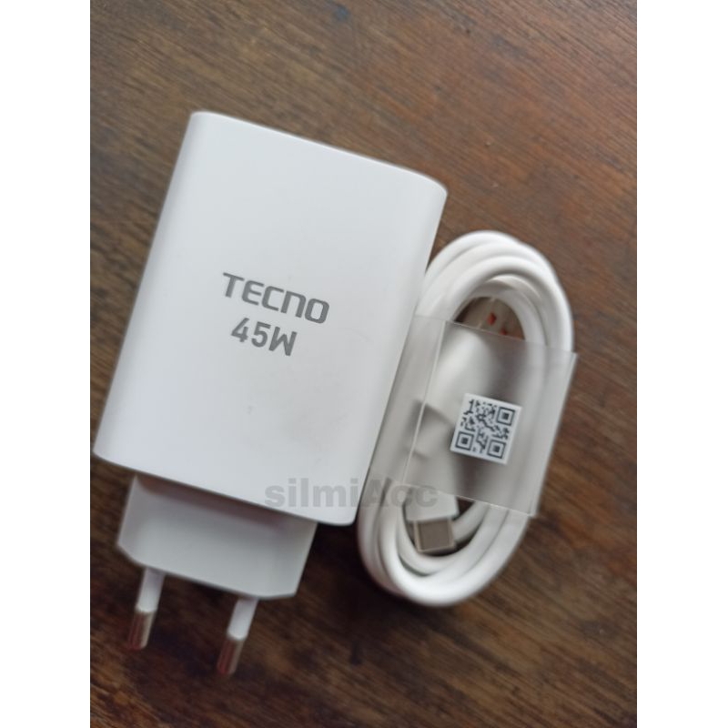 Charger Tecno 45W Original Pova 4 Pro, Pova 5 . Super Fastcharging Tecno