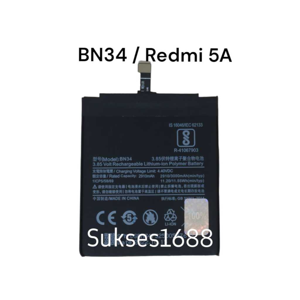 Baterai BN34 Xiaomi Redmi 5A   BN 34    bn34  bn 34 Original Baterei Batrai Batre Battery Batere