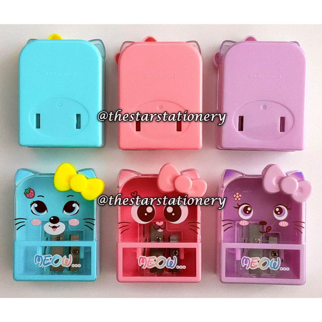 

(1 Biji) Rautan Tabung Xiaolingjing 5857 Meow 2 Holes 7.2 x 5.5 x 2.8 Cm / Serutan Pensil Fancy
