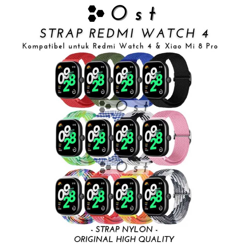 New Strap Redmi Watch 4 / Strap MI 8 PRO Tali Redmi Watch 4 Terbaru Nylon Strap Nylon Redmi Watch 4