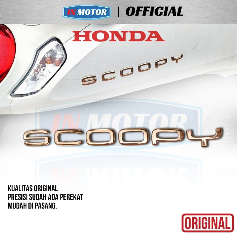 Emblem Tulisan Scoopy Timbul ori honda warna / emblem scoopy PRESTIGE ROSE GOLD 2021 2022 2022 2023 