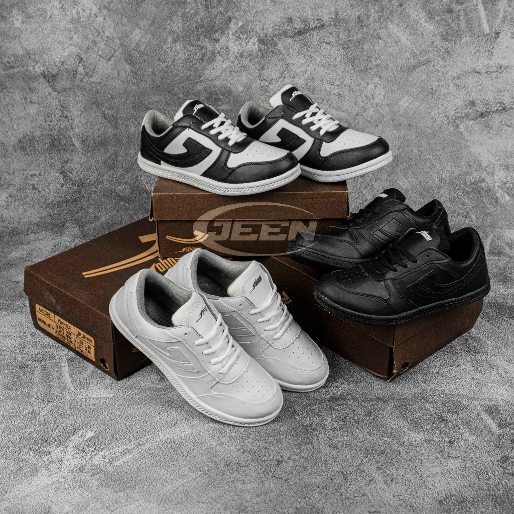 Johnson | Sepatu Johnson Angkasa Low Cut Original Hitam Putih