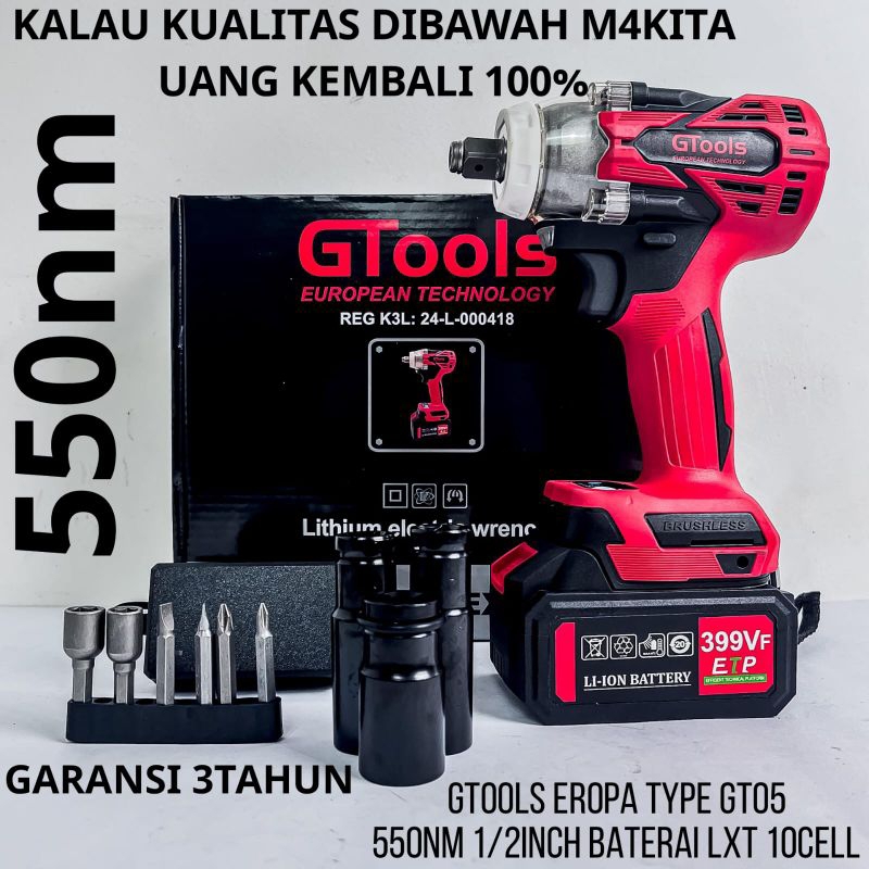 impact wrench 88V GTOOLS GT05 facelift mesin pembuka baut ban mobil motor CVT baterai
