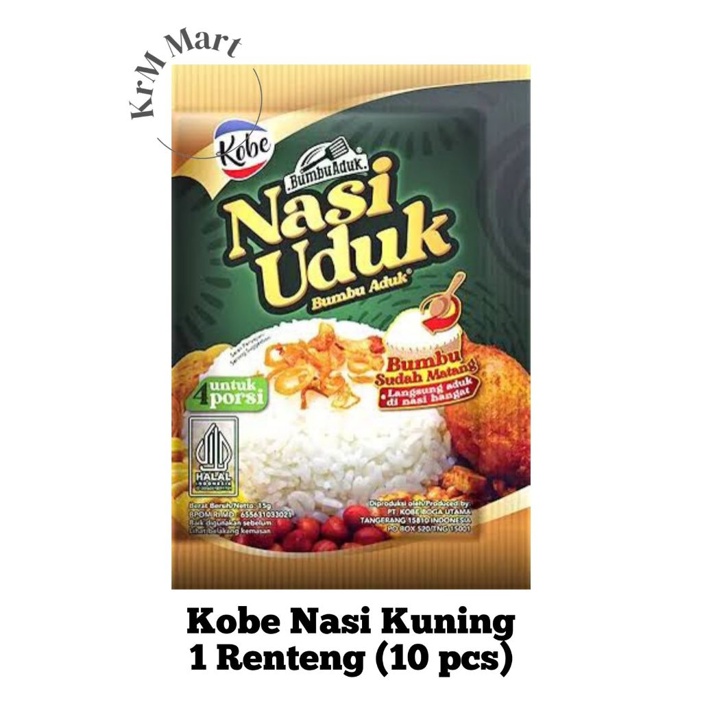 

Kobe Nasi Uduk Kuning Bebek Rendang bumbu aduk 1 renteng renceng