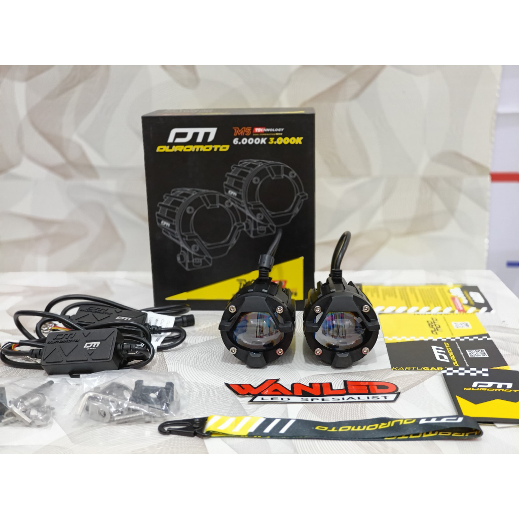 DUROMOTO M5 Lampu Utama dan Kabut Foglamp Mobil LED Proyektor 60 Watt