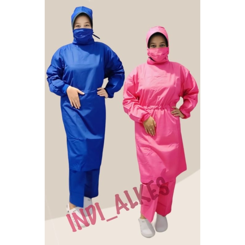 Baju Operasi/ Jubah Operasi / Jas / OKA warna hijau ( Baju, Celana, Topi, Masker )