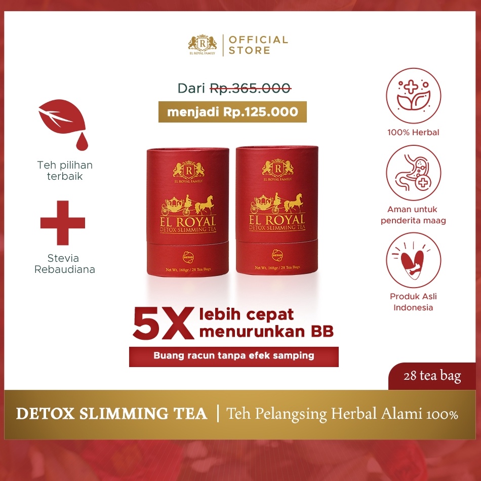 

cn Terkini El Royal Detox Slimming Tea Teh Detox 2 Pcs N7