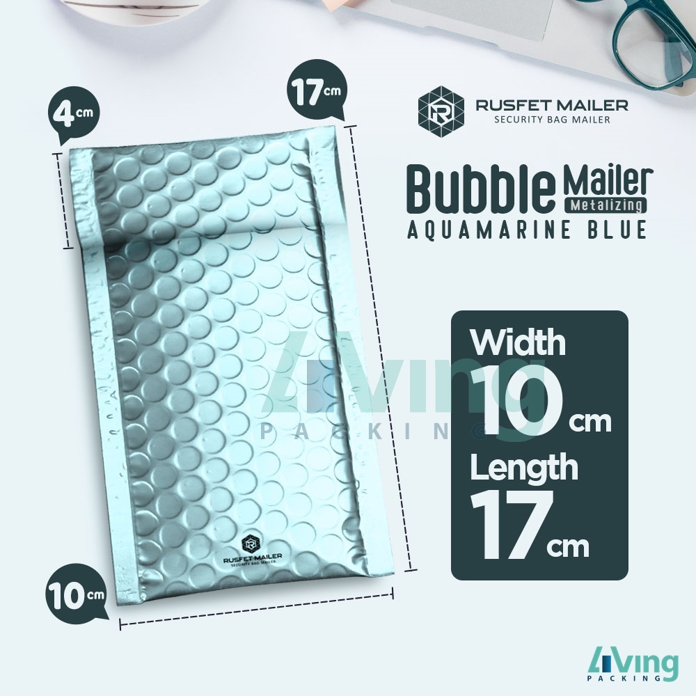 

AMPLOP BUBBLE MAILER 10 X 17 CM PACKAGING BUBBLE ONLINE AQUAMARINE BLUE