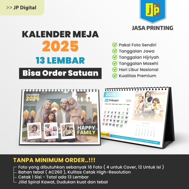 

KALENDER MEJA 2025 | Ukuran A5 | Pakai Foto Sendiri