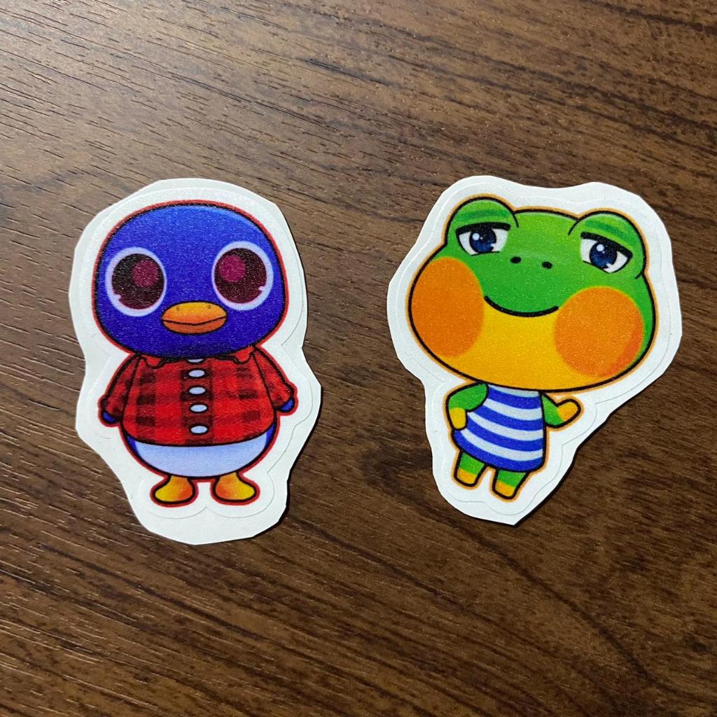 

[ACNH / Animal Crossing New Horizons Characters Homemade Stickers] Penguin + Frog Vinyl Stickers / Stiker Vinyl Penguin + Katak (Roald & Henry)
