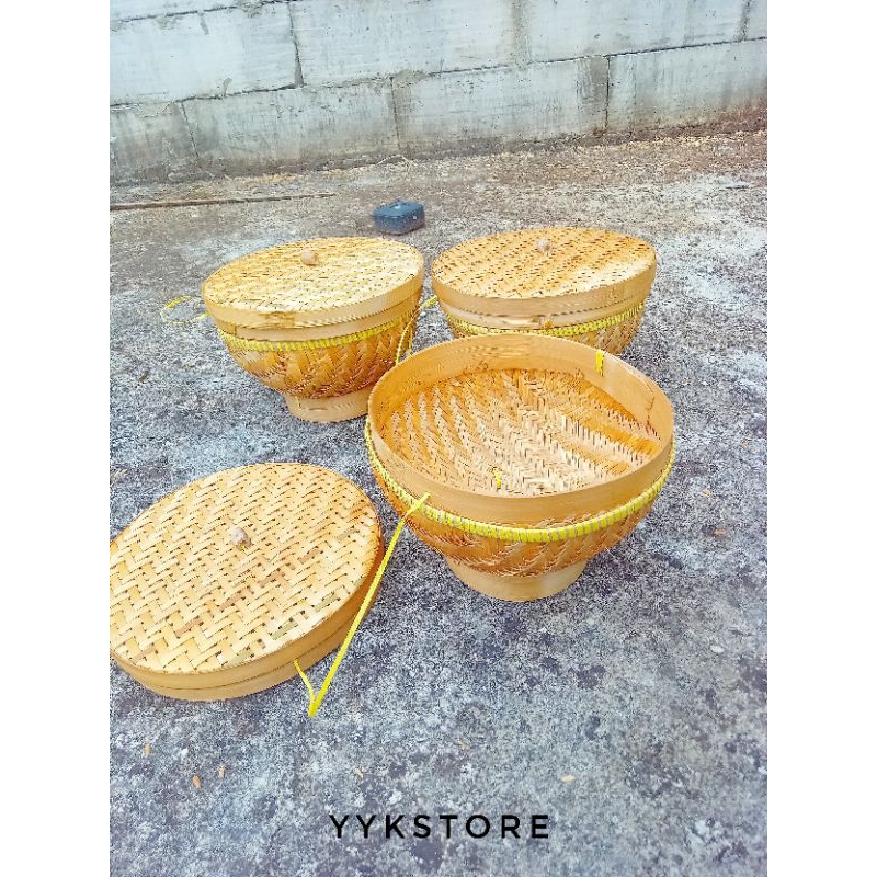 JUMBO WAKUL NASI TUTUP / BAKUL BAMBU / CETING BAMBU 24CM