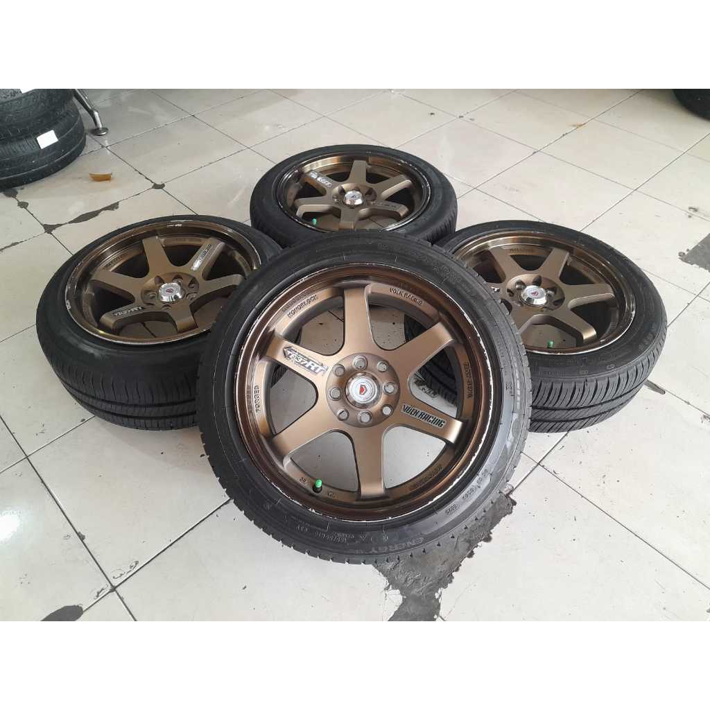 velg racing murah TE37 R16X7/8 8X100/114 ET40/35 BRZ +BAN MICHELIN 185 55 R16(80% pnp brio,yaris,jaz