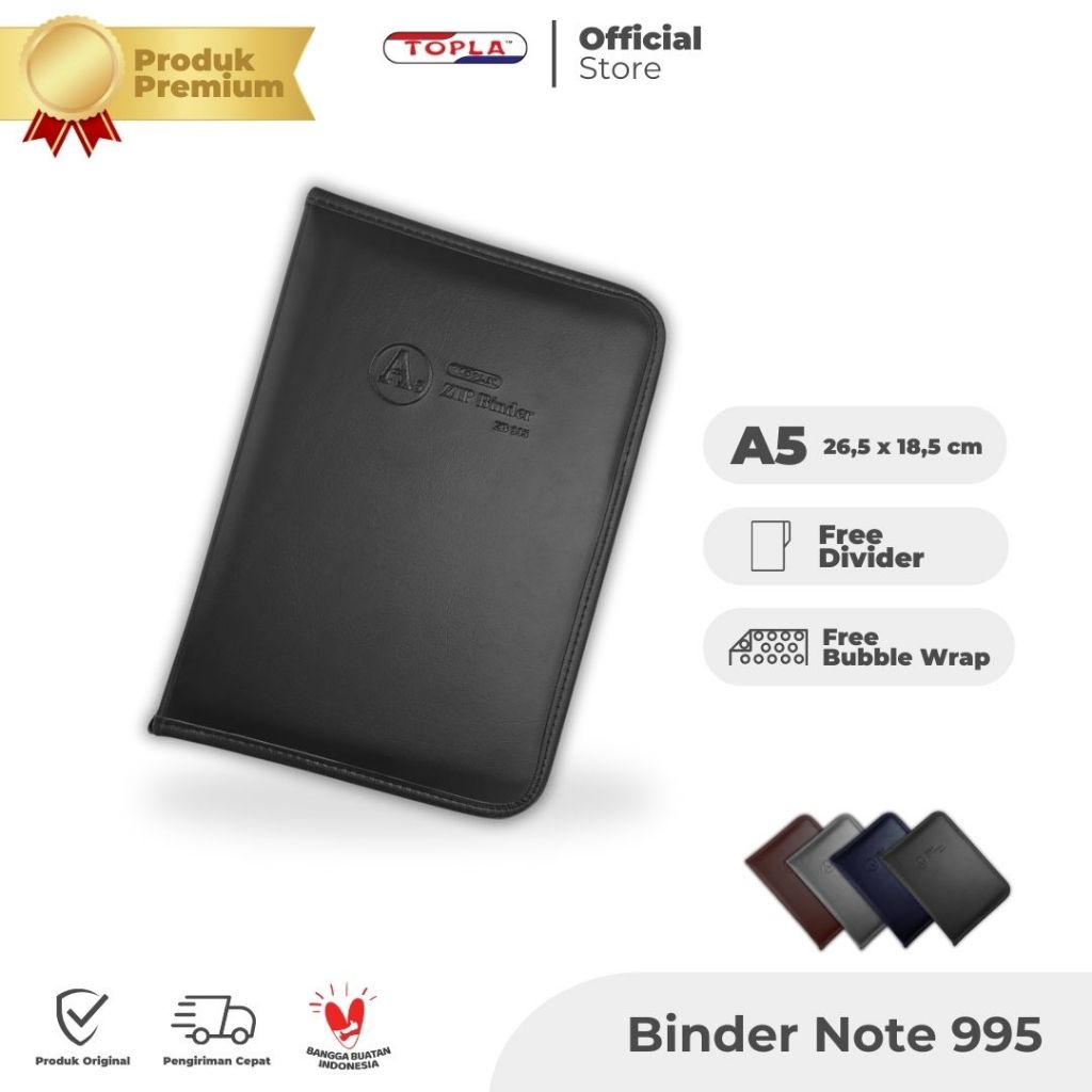 

Premium leather Binder Note Resleting 995 A5 buku catatan sampul kulit A5 20 Ring Topla