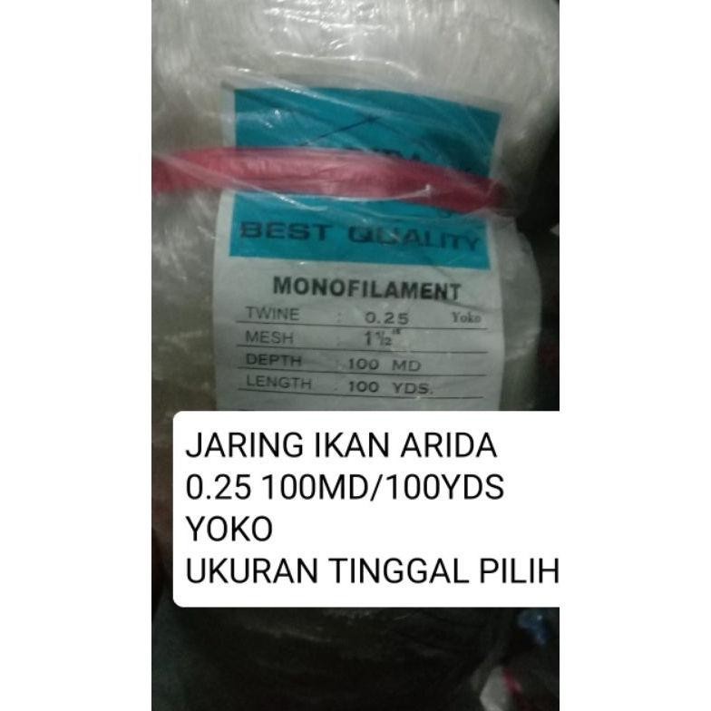 Jaring Senar/ Jaring Ikan 0.25 100 x 100 YOKO Cap ARIDA