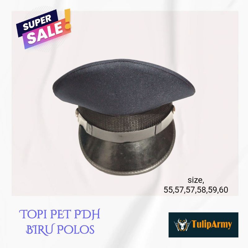 Topi pet PDH Biru polos