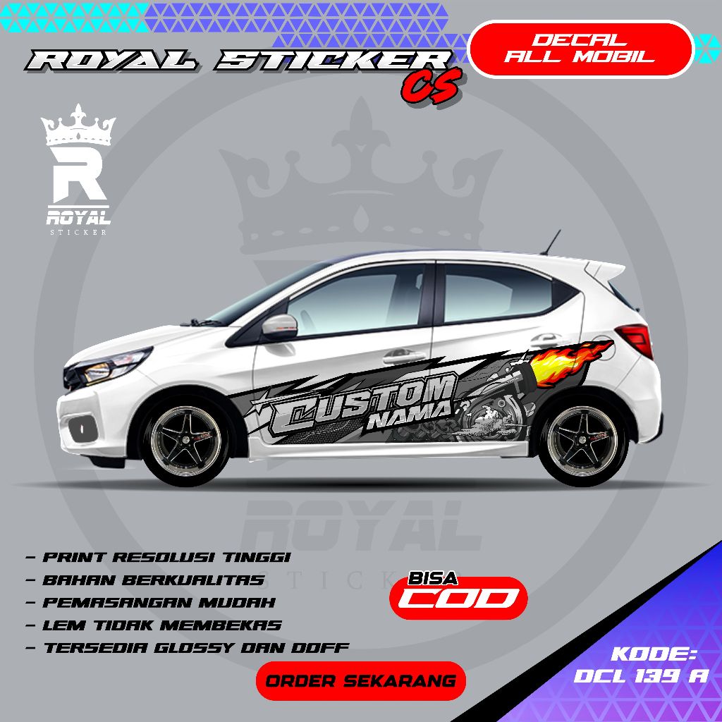 STIKER DECAL MOBIL YARIS SIGRA JAZZ AGYA DESAIN THAILOOK / STIKER DECAL MOBIL FREE CUSTOM NAMA - DCL