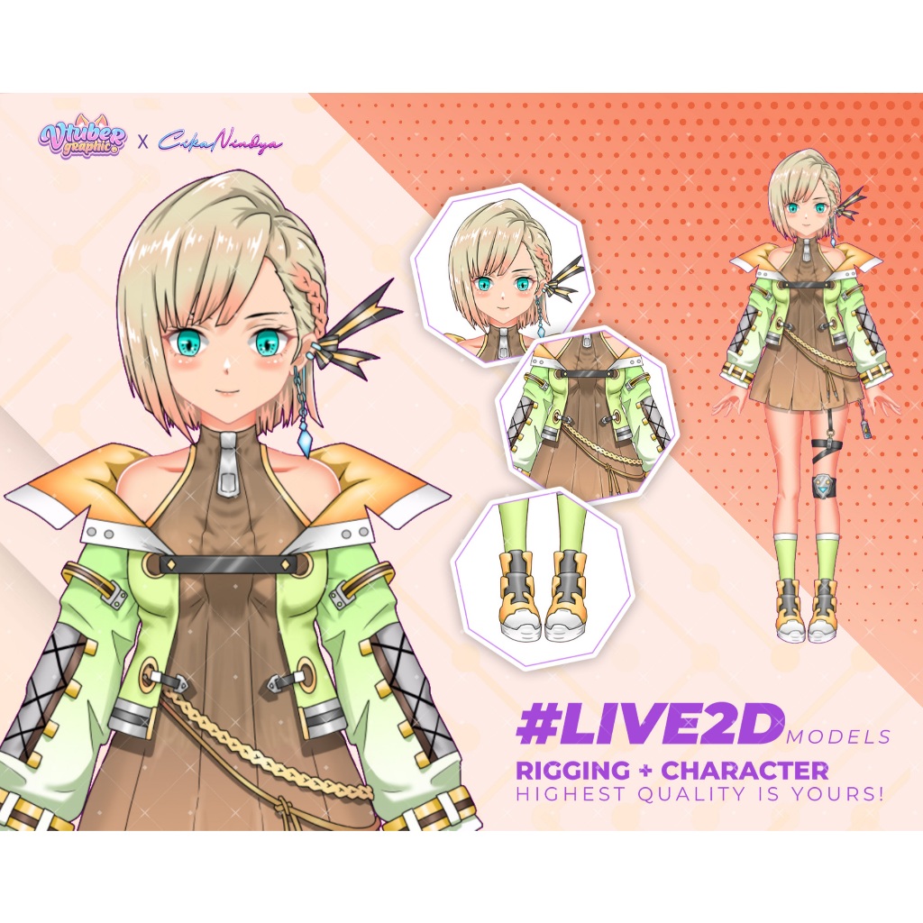 Vtuber Live2D Model Pilihan Tepat untuk VTuber Profesional, Animasi Live2D VTuber, Komisi Live2D, De