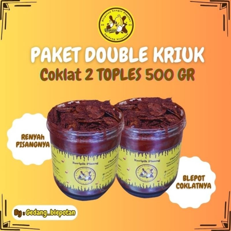 

Paket (2 Toples 250 gr) Keripik Pisang Coklat 500 gr Keripik Pisang Lumer BananaChips