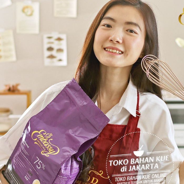 

Tulip Embassy Chocolate - Continental 75% 2,5kg Dark Cokelat Couverture Coklat Masak