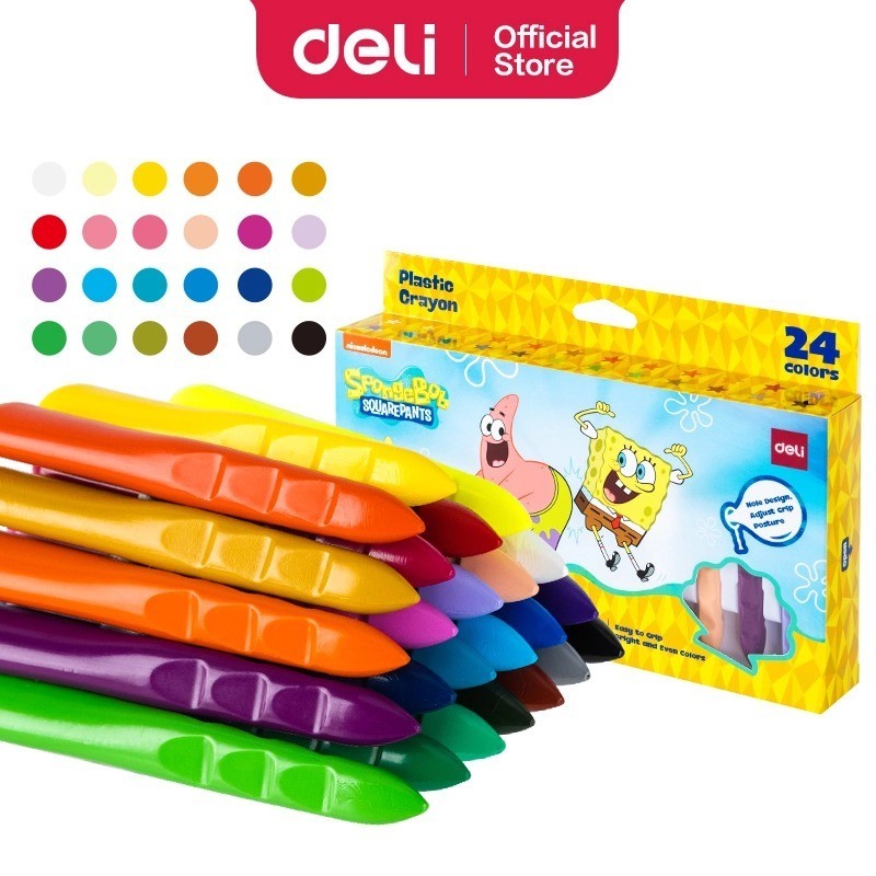 

Crayon Deli EC220 - 24 Warna Spongebob Squarepants Crayon Plastic