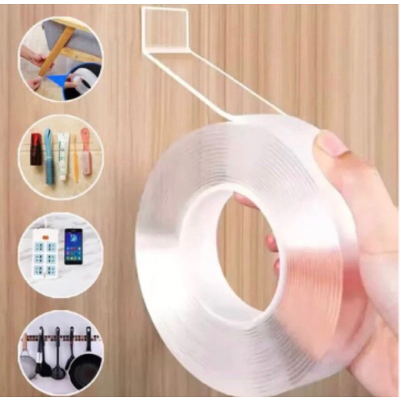 

Double Tape Bening Lem 2 Sisi Transparant Nano Selotip Bening 2 Sisi Serbaguna Multifungsi