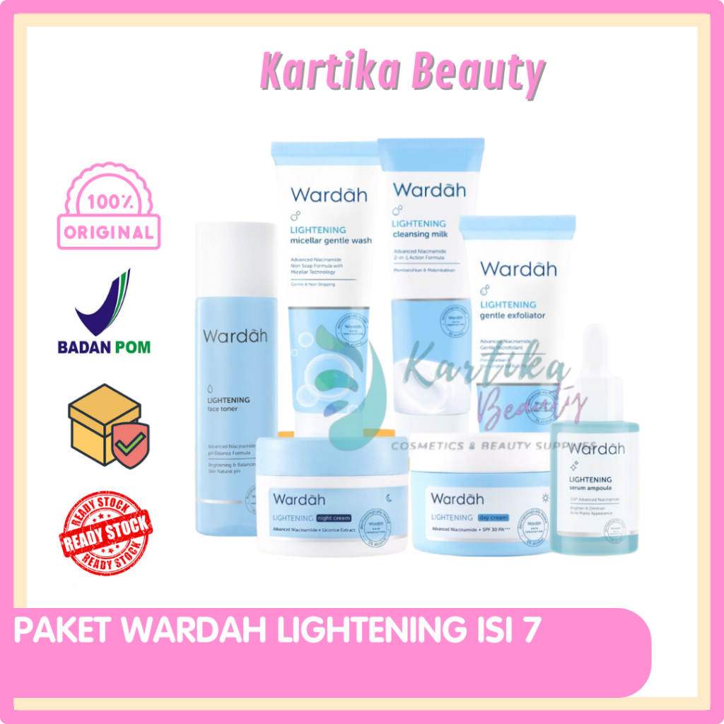 PAKET WARDAH LIGHTENING 7 IN 1 - PAKET SKINCARE MENCERAHKAN PAKET HEMAT WARDAH
