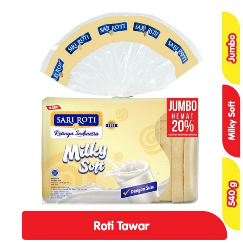 

SARI ROTI Roti Tawar Jumbo Milky Soft 540 g