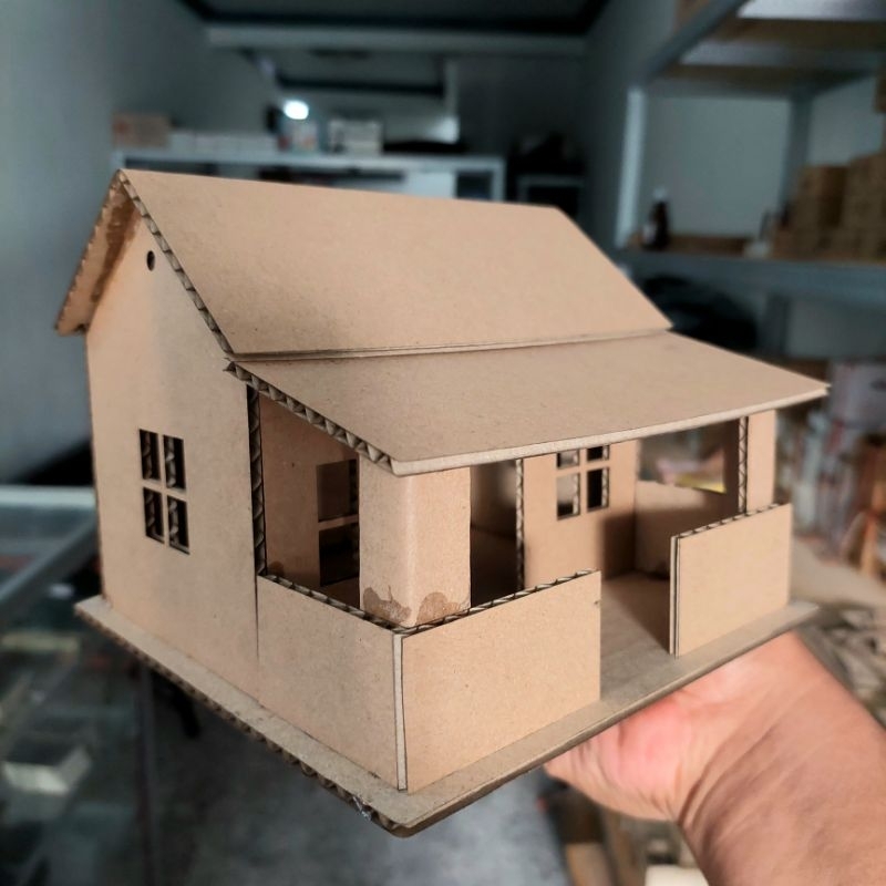 Prakarya rumah dari kardus / prakarya miniatur rumah dari kardus